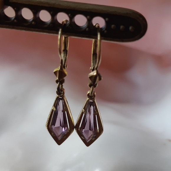 Vintage Lever-back Earrings by K&L c.1930's - Picture 1 of 4